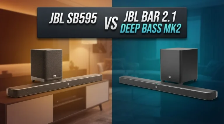 JBL SB595 vs JBL Bar 2.1 Deep Bass MK2: Better Atmos & Bass?